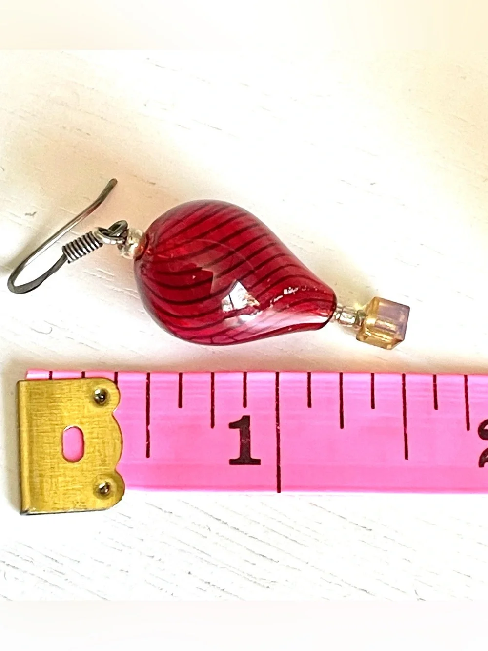 Vintage Artisan Hot Air Balloon Dangle Earrings Aurora Borealis AB Lampwork EUC